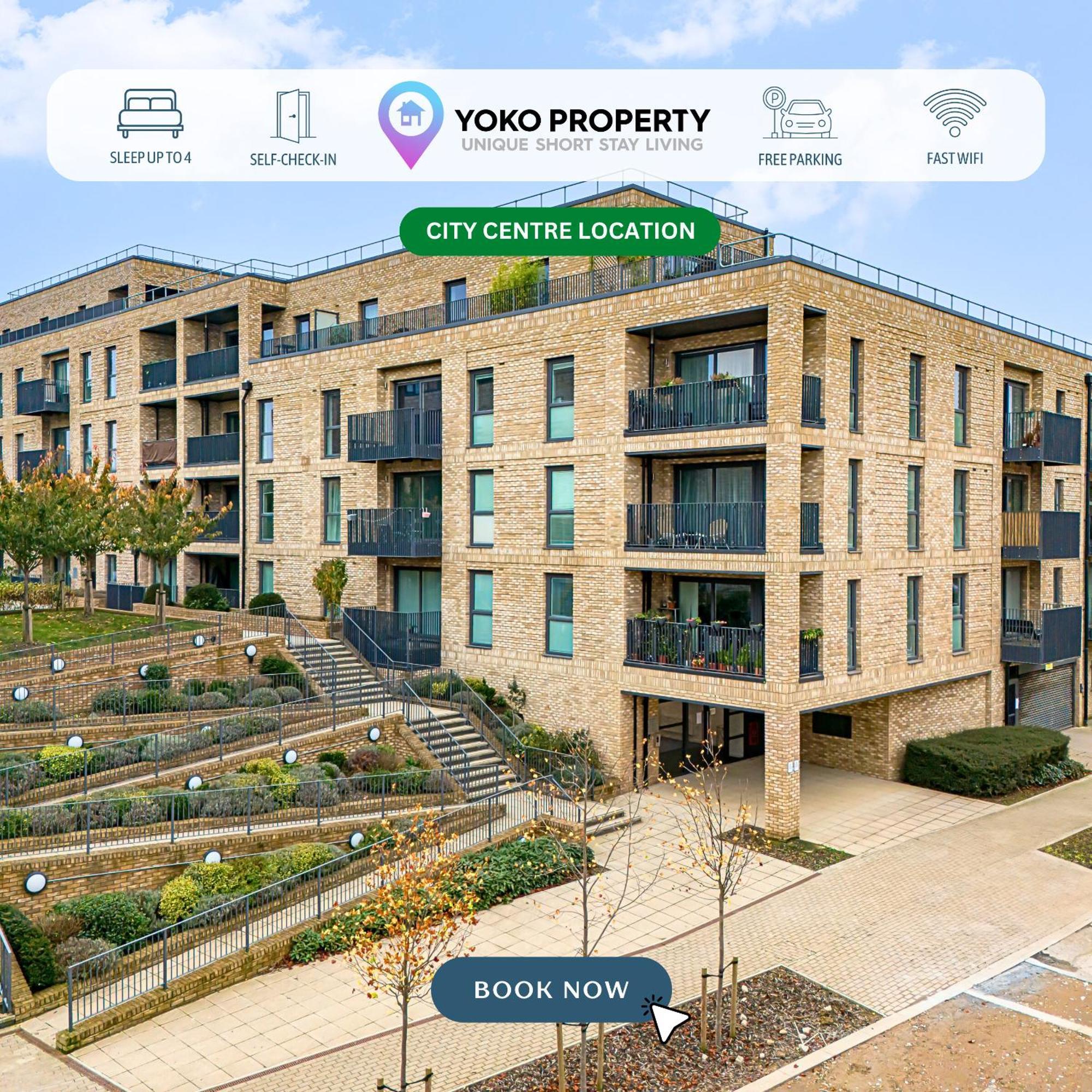 Penthouse Apartment - City Centre - Secure Parking, Balcony, Self-Check-In, Fast Wifi And Smart Tv With Netflix By Yoko Property Milton Keynes Eksteriør billede
